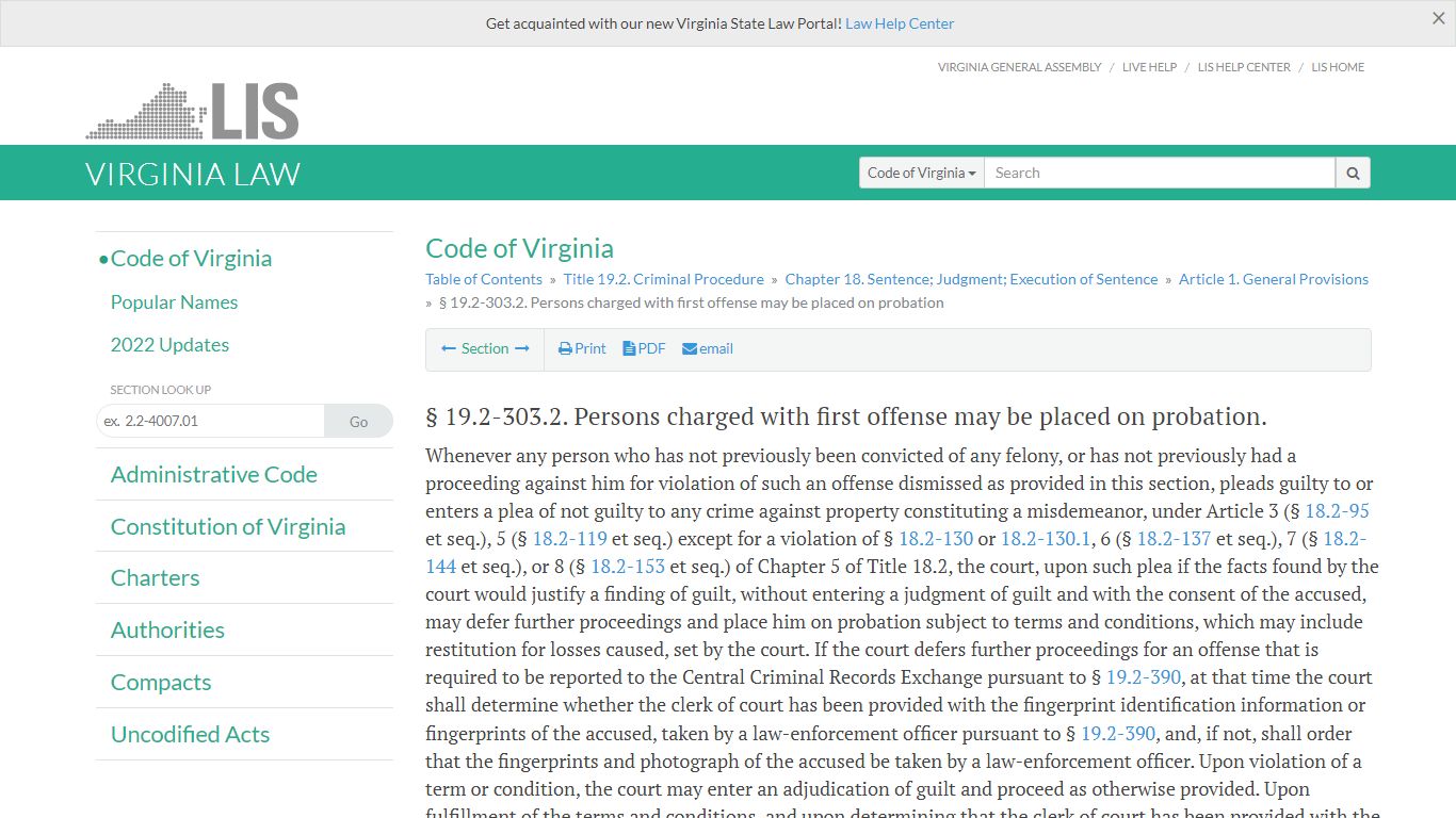 § 19.2-303.2. Persons charged with first ... - Virginia