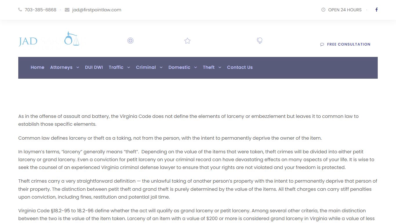 Virginia Petit Larceny - Fairfax Criminal Lawyer